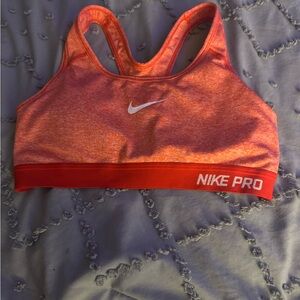 Nike Pro Women's Orange and Red Sports Bra